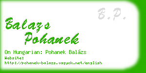 balazs pohanek business card