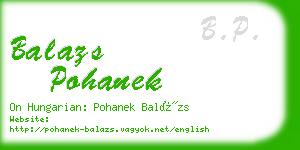 balazs pohanek business card